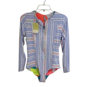 NEW Maaji reversible  Floral Long Sleeve Swimsuit one piece Size XL